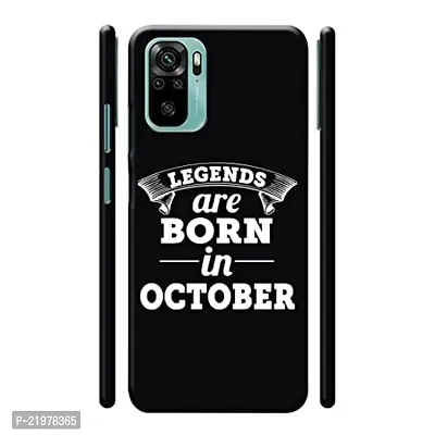 Dugvio? Printed Designer Matt Finish Hard Back Cover Case for Xiaomi Redmi Note 10 / Redmi Note 10S - Legends are Born in October