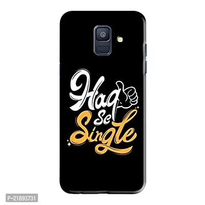 Dugvio Polycarbonate Printed Colorful Haq se singal, Funny Quotes Designer Hard Back Case Cover for Samsung Galaxy A6 / Samsung A6 (2018)/ SM-A600F/DS (Multicolor)