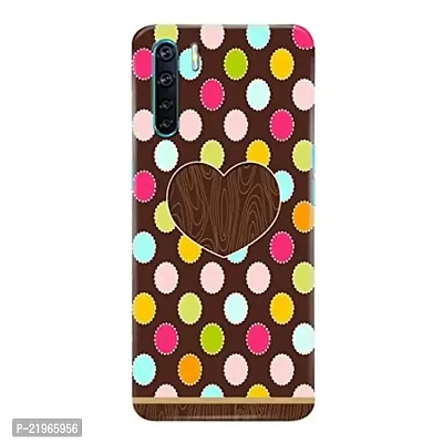 Dugvio? Poly Carbonate Back Cover Case for Oppo F15 - Yellow and Pink with Heart Art-thumb0
