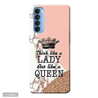 Dugvio? Poly Carbonate Back Cover Case for Oppo Reno 4 Pro - Think Like a Lady Quotes
