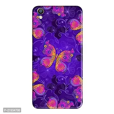 Dugvio? Polycarbonate Printed Hard Back Case Cover for Oppo A37 (Purple Butterfly)