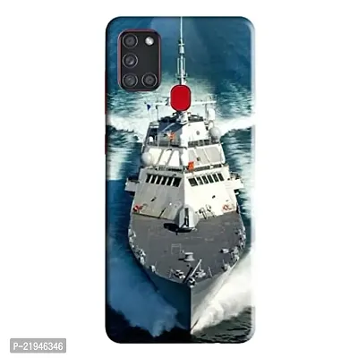 Dugvio? Polycarbonate Printed Hard Back Case Cover for Samsung Galaxy A21S / Samsung A21S (Navy Ship)