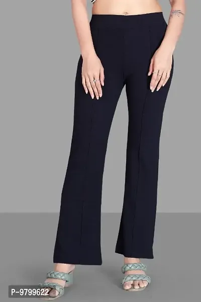 Classic Poly Lycra Solid Trousers for Women