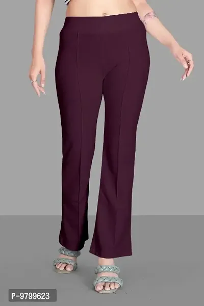 Classic Poly Lycra Solid Trousers for Women