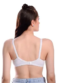 Stylish White Pure Cotton Self Design Maternity Bras For Women-thumb4