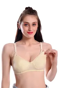 Stylish Beige Pure Cotton Self Design Maternity Bras For Women-thumb4