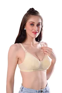 Stylish Beige Pure Cotton Self Design Maternity Bras For Women-thumb1