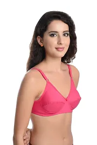 Stylish Pink Cotton Blend Self Design Bras For Women-thumb2