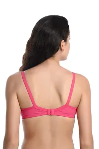 Stylish Pink Cotton Blend Self Design Bras For Women-thumb3