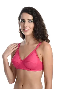 Stylish Pink Cotton Blend Self Design Bras For Women-thumb1