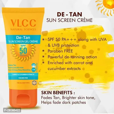 VLCC DE TAN SUN SCREEN GEL CREME 100ML PACK OF 4 (100MLX4) - SPF 50 PA+++ (400 ml)-thumb3