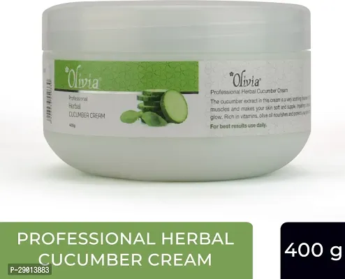 Olivia Herbal Cucumber Facial Massage Cream Sooting Radiance and Glow (400 g)