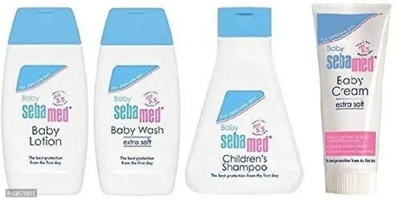 Sebamed Baby lotion 50ml- wash extra soft 50ml- shampoo 50ml -cream extra soft 50ml (White)