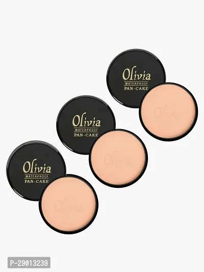 Olivia 100% Waterproof Pan Cake Concealer, Shade No. 26 - Pack of 3 (Almond Dust, 25 g)_O-8C75