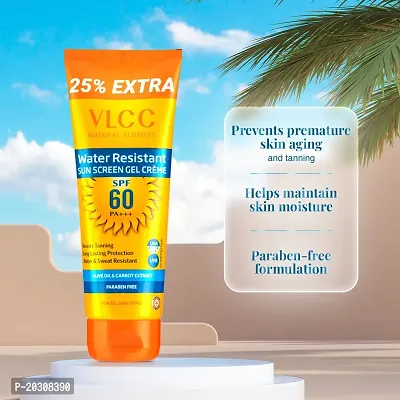 VLCC Water Resistant SPF 60 PA+++ Sunscreen Gel Cr�am with 25 g Extra - SPF 60 (100 g)-thumb3