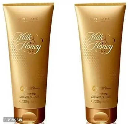 Oriflame Sweden Milk  Honey Gold Smoothing Sugar Scrub Pack OF 2 Scrub (400 g)-thumb0