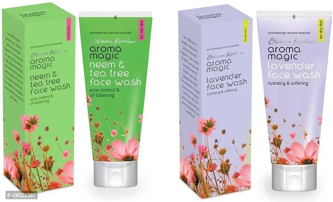 Aroma Magic Neem And Tea Tree , Lavender Pack of 2 Face Wash (200 ml)