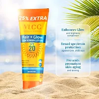 VLCC Fair+ Glow Sunscreen Lotion 100 g with 25 g Extra(Pack of 2) - SPF 20 PA+++ (200 ml)-thumb2