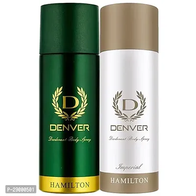 Denver Deodorant Body Spray Hamilton And Imperial For Men, 165Ml Each Pack Of 2