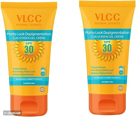 VLCC Matte Depigmentation Look Sun Screen Gel Cream (Pack of 2) - SPF 30 PA+++ (100 g)-thumb0