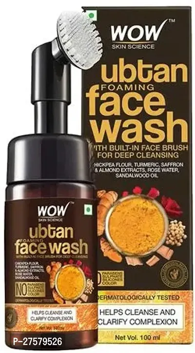 Ubtan Foaming Face Wash - Saffron  Sandalwood Oil, with Built-In Brush 150 ml-thumb0