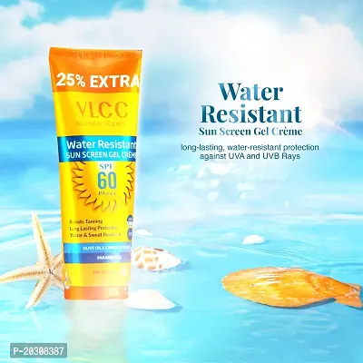 VLCC Water Resistant SPF 60 PA+++ Sunscreen Gel Cr�am with 25 g Extra - SPF 60 PA+++ (100 g)-thumb2