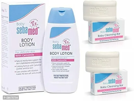 Sebamed Baby Lotion 100ml  2pcs Baby Soap 100gm (Combo of 3) (White)