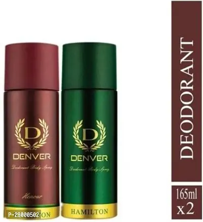 Denver Deodorant Body Spray Hamilton Honour Combo Pack Of 2 Body Spray-For Men Women 330 Ml, Pack Of 2-thumb0