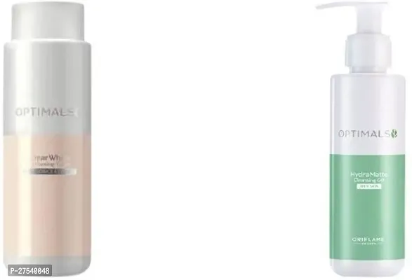 Oriflame Optimals Hydra Matte Cleansing Gel Oily  Optimals Clear White Lightening Toner (2 Items in the set)-thumb0