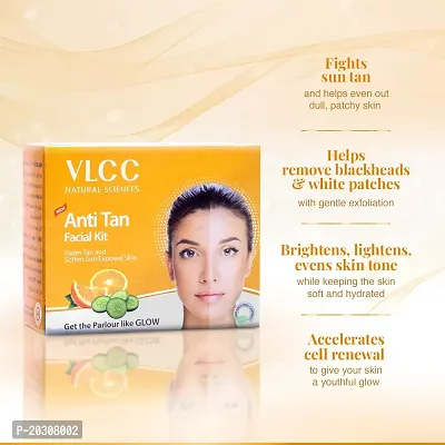 VLCC Anti Tan Single Facial Kit Fade Sun Tan  Even Skin Tone (60 g)-thumb3