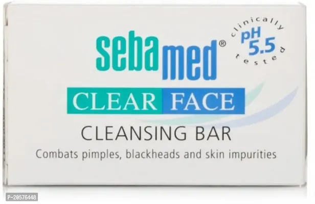 Sebamed Clear face cleansing Bar(100g) with PH 5.5 for Deep cleansing - Pack of 3(3*100g) (300 g)-thumb0