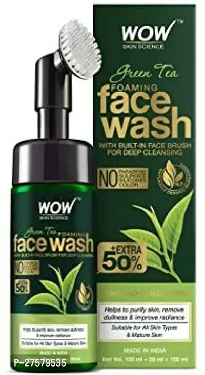 Skin Science Green Tea Foaming Face Wash with Built-In Face Brush 150mL-thumb0