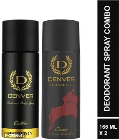 Denver Hamilton Caliber 165 Ml Champ 165 Ml Combo Deodorant Spray-For Men 330 Ml, Pack Of 2