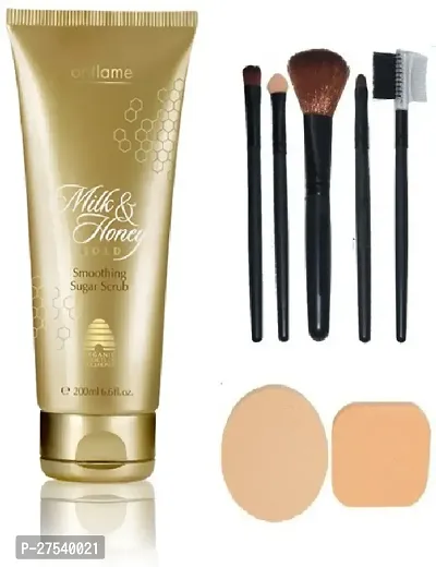 Oriflame  Milk and Honey Gold Smoothing Sugar Scrub - 200 gm Combo (3 Items in the set)