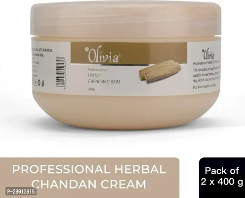 Olivia Herbal Chandan Facial Massage Cream Exhilarating, Soothing Effect of Sandalwood - Pack of 2 (400 g)-thumb0