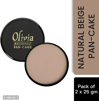 Olivia 100% Waterproof Pan Cake Makeup Concealer, Shade No.25 (Natural Beige, 25 g) - Pack of 2_O-8C51