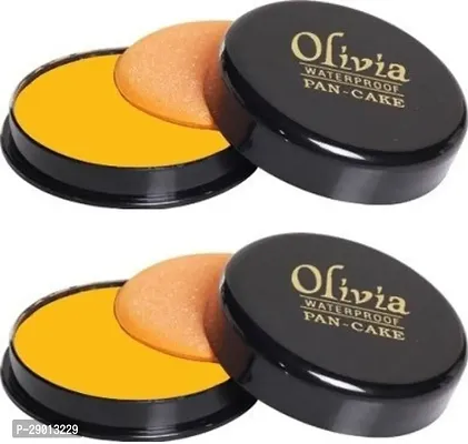 Olivia Pan Cake Waterprof Concealer Compact (21-Golden Yellow, 25 g) - Pack of 2_O-8C70