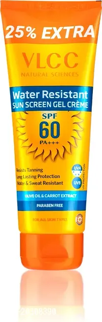 VLCC Water Resistant SPF 60 PA+++ Sunscreen Gel Cr�am with 25 g Extra - SPF 60 (100 g)