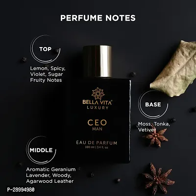 Bella Vita Organic Ceo Man Eau De Parfum | Office Wear Perfume For Men With Long Lasting Notes Of Tonka And Agarwood| Premium Fragrance For Men | 100 Ml-thumb2