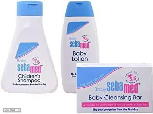 Sebamed Baby Shampoo 150ml+ Baby Lotion100ml + Baby Soap 100gm (Combo of 3) (White)