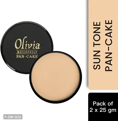 Olivia 100% Waterproof Pan Cake Makeup Concealer, Shade No. 27, (Sun Tone, 25 g) - Pack of 2_O-8C72