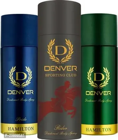Denver Rider, Pride Hamilton Combo Deodorant Spray-For Men 495 Ml, Pack Of 3