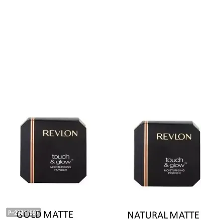 Revlon Touch  Glow Moisturising Powder Compact (Combo Pack of 2) (Gold + Natural Matte) Compact (Natural Matte, Gold Matte, 12 g)-thumb0