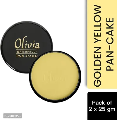 Olivia 100% Waterproof Pan Cake Makeup Concealer (21-Golden Yellow, 25 g) - Pack of 2_O-8C65