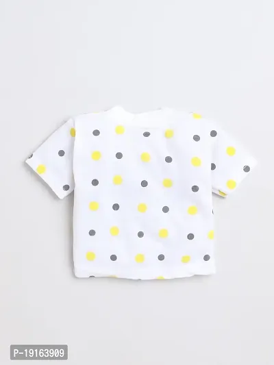 Stylish Cotton Blend Yellow Printed T-Shirt With Shorts For Kids-thumb5