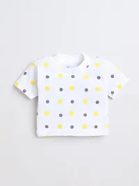 Stylish Cotton Blend Yellow Printed T-Shirt With Shorts For Kids-thumb3
