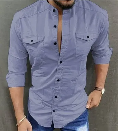 Stylish Regular Fit Solid Long Sleeves Casual Shirt for Men