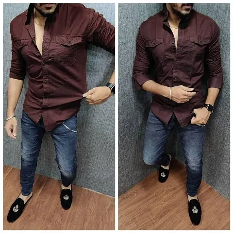 Stylish Men Double Pocket Shirt