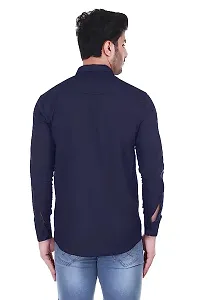 Stylish Cotton Full Sleeve Collared Neck Navy Blue Shirt For Mens and Boys-thumb1