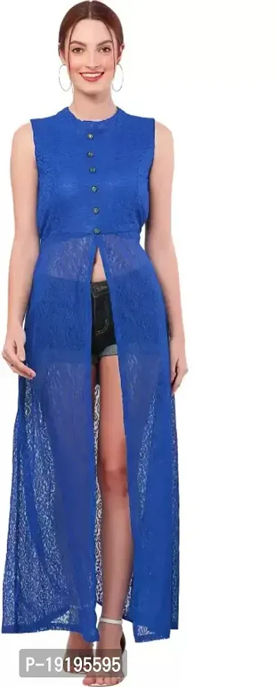 Designer Blue Cotton Kurta For Women-thumb0